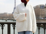 Gilet oversize torsadé zippé