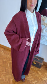 Gilet oversize en maille épaisse – Burgundy