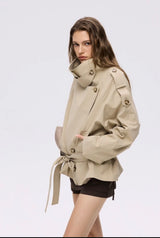 Trench court ceinturé oversize