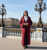 Gilet oversize en maille épaisse – Burgundy