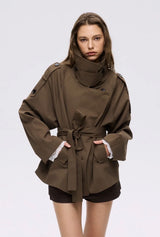 Trench court ceinturé oversize