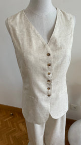 Gilet sans manche en lin