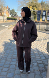 Ensemble jogging marron